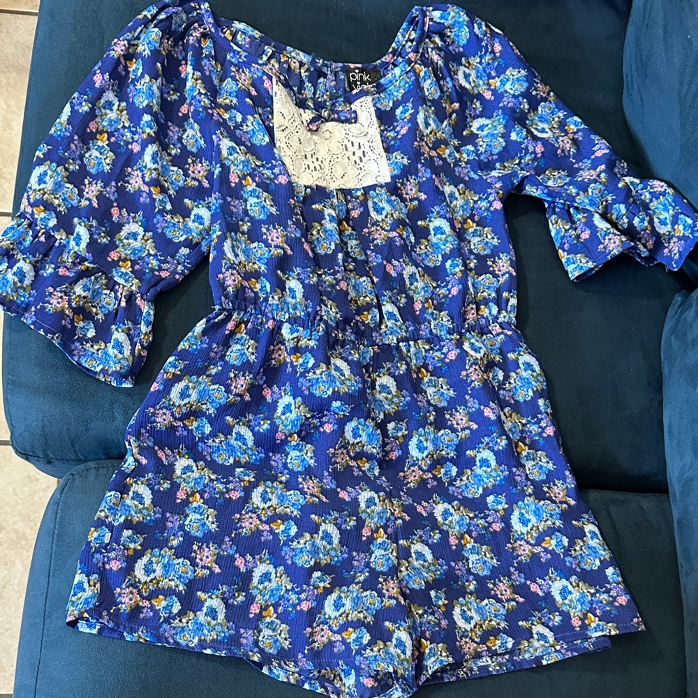 Charming Blue Floral Kids Dress